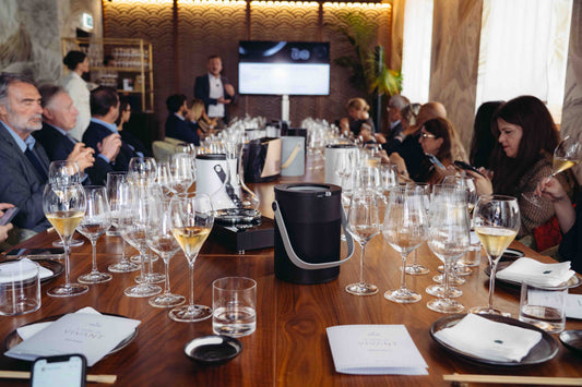 VIVANT Wine Presents Its Temperature-Control Collection at a Press Lunch in Milan, Italy